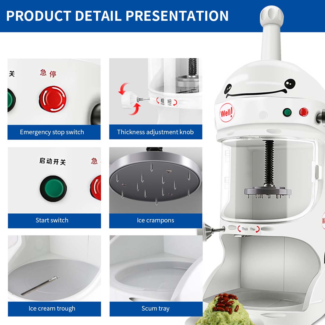 Soga Automatic Ice Shaver Crusher Machine 350W