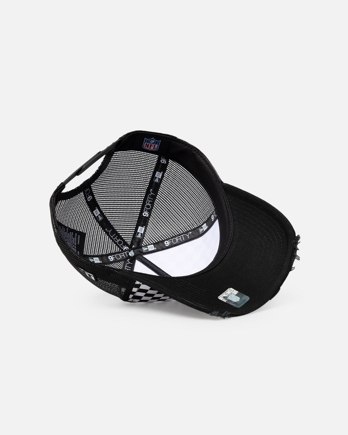 New Era Las Vegas Raiders 'Checker Trucker' 9FORTY A-Frame Trucker Snapback White