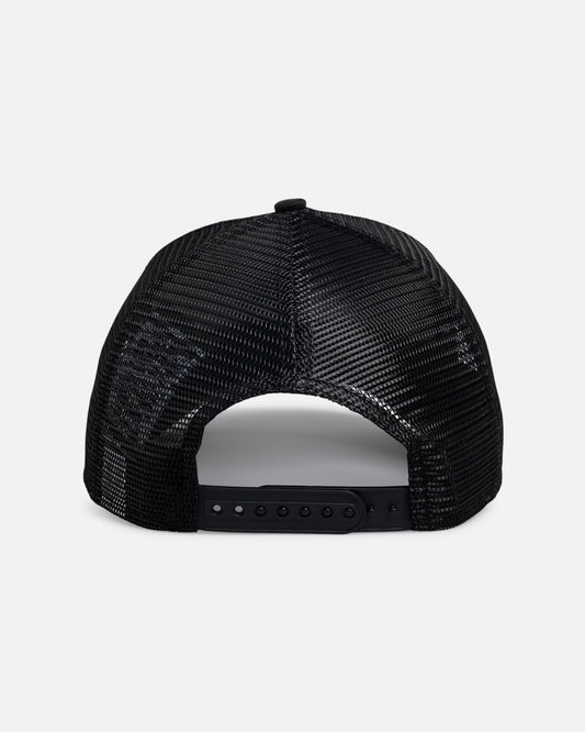 New Era Los Angeles Dodgers 'Rose Visor' 9FORTY A-Frame Trucker Snapback Black/Rose