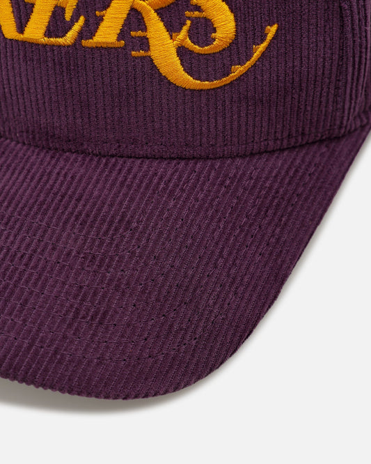Mitchell & Ness Los Angeles Lakers 'Vintage Cord' Pro Pinch Snapback Purple