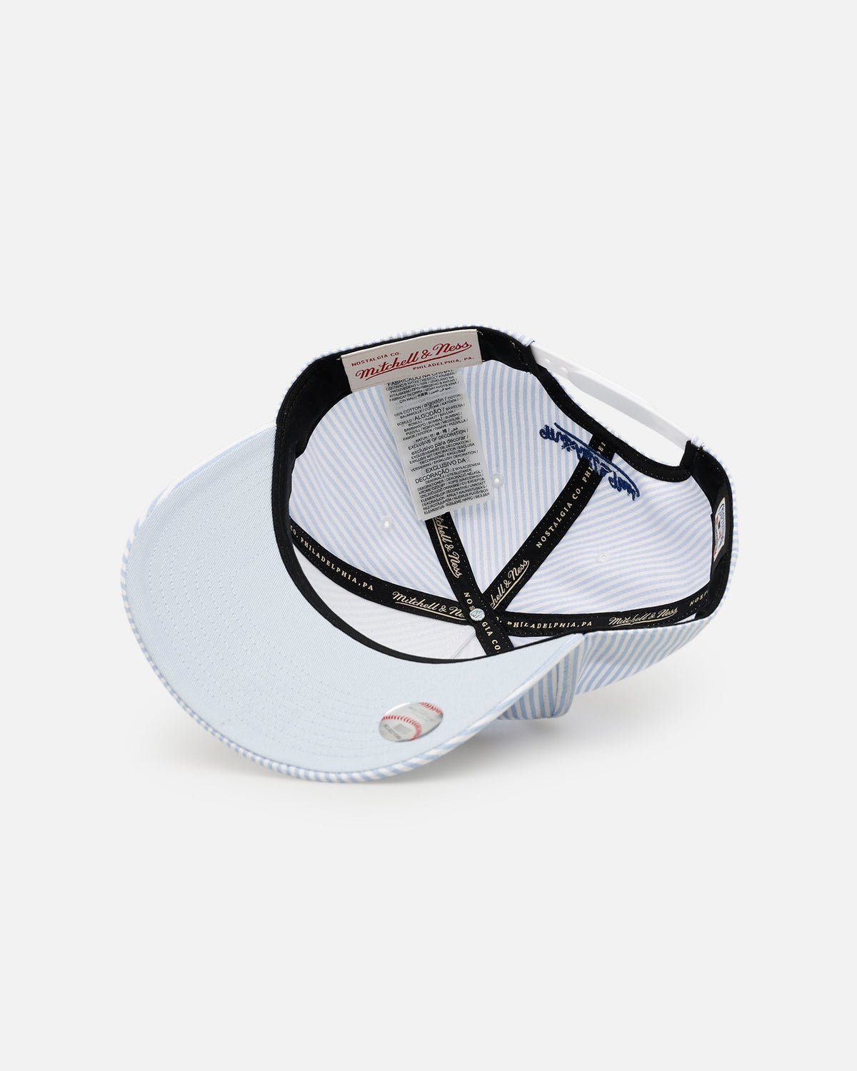 Mitchell & Ness San Diego Padres 'Seersucker' Pro Pinch Snapback Blue/White - image 6