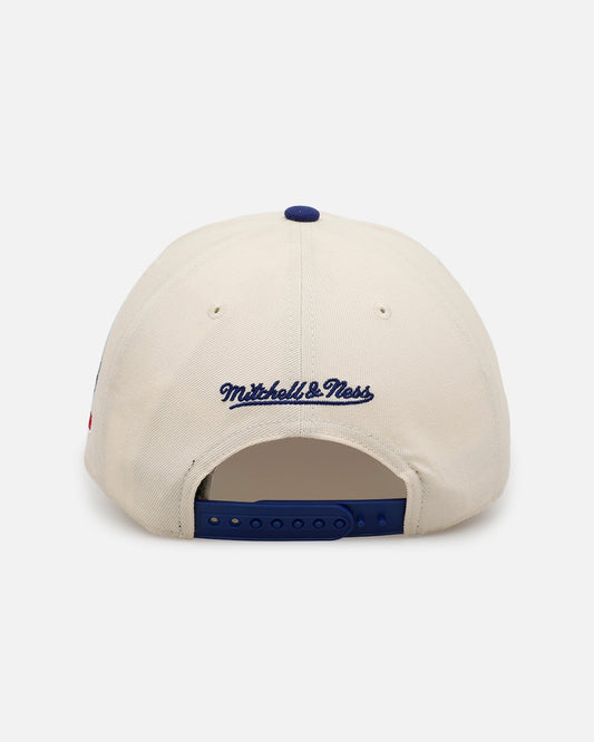 Mitchell & Ness Los Angeles Dodgers 'Pink Team Logo' Pro Pinch Snapback Off White
