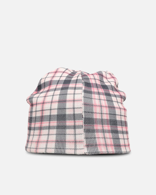 Loiter Ribbed Skully Pink Plaid