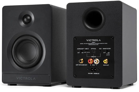 Victrola Tempo Bookshelf Speakers (Black)
