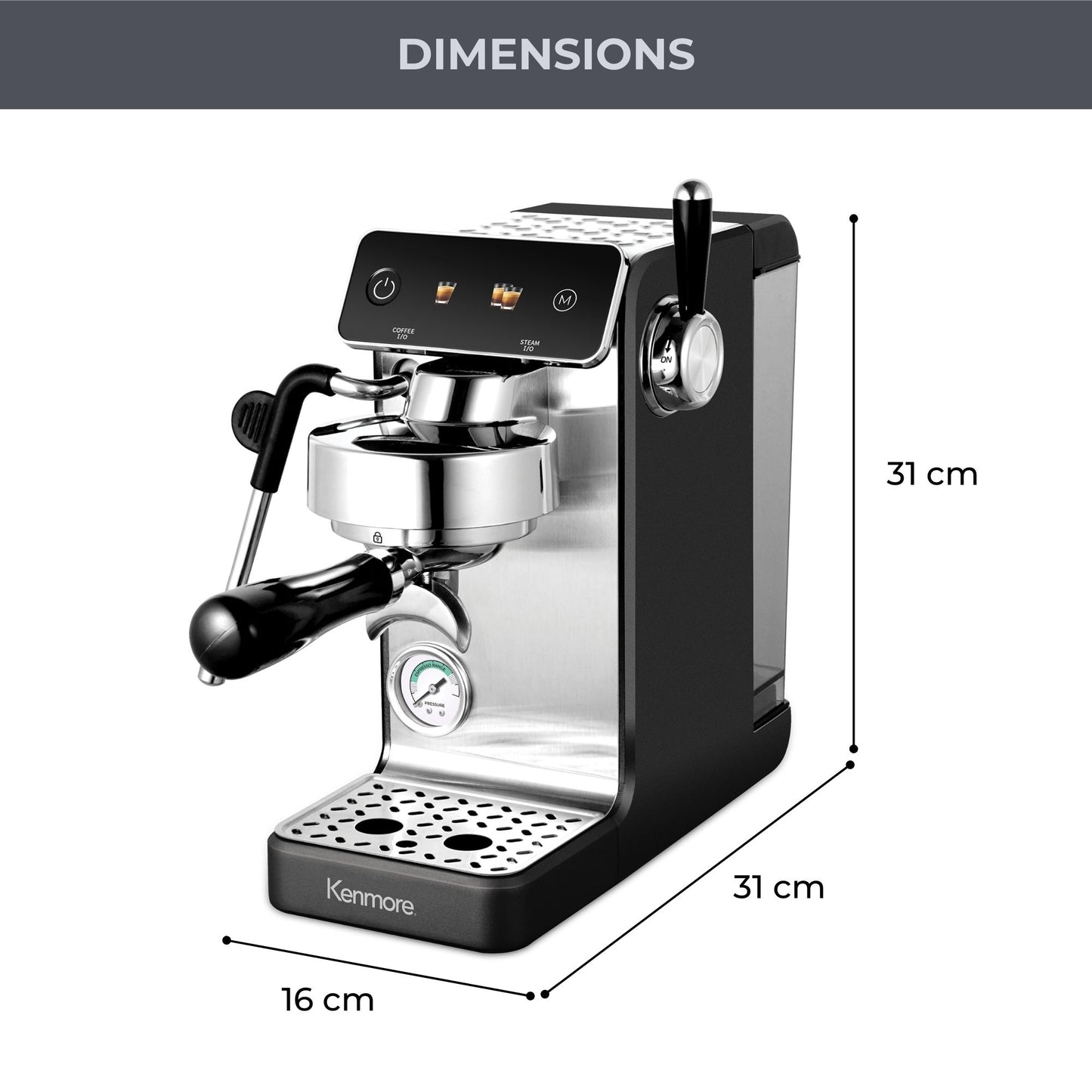 Kenmore Dualis Espresso Machine 1.2L Tank (Black)