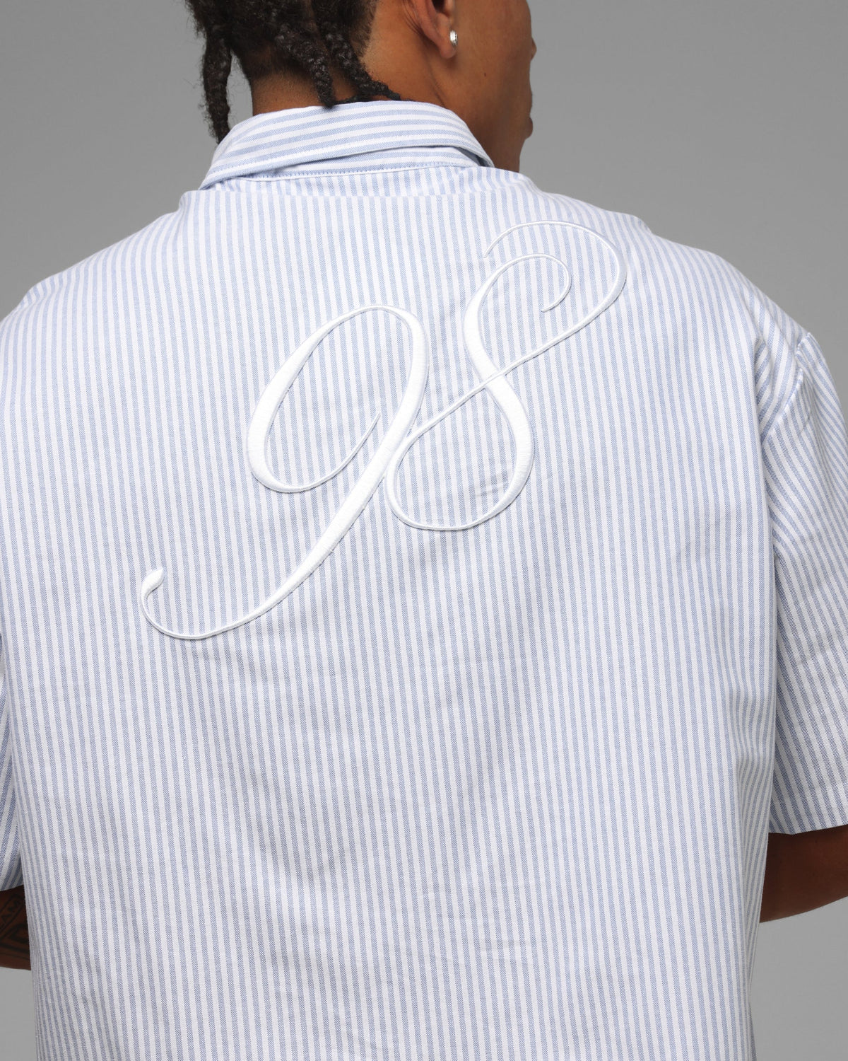Loiter Studio Zip Shirt Blue Stripe - image 8