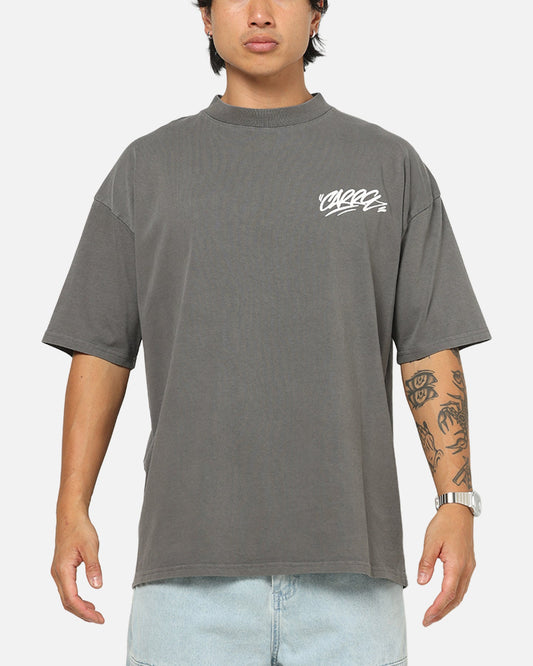 Carre Tag Mock Neck T-Shirt Black Acidwash - image 2