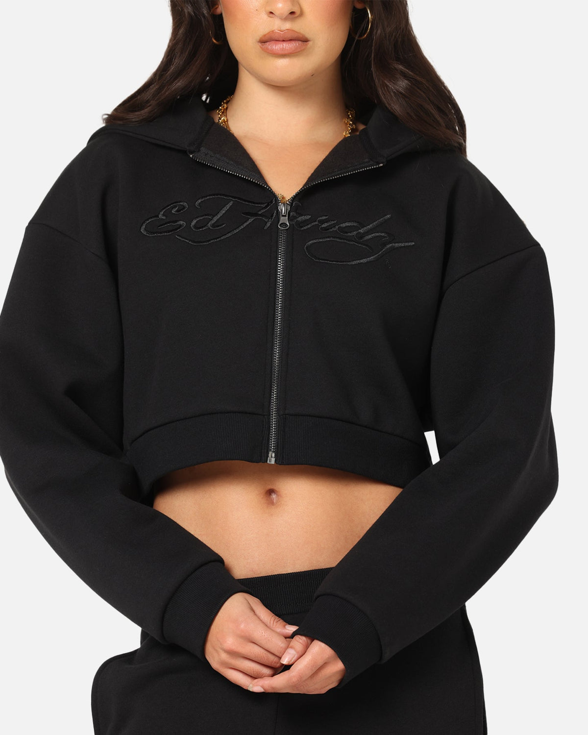 Ed Hardy Women's Butterfly Effect Hoodie Black