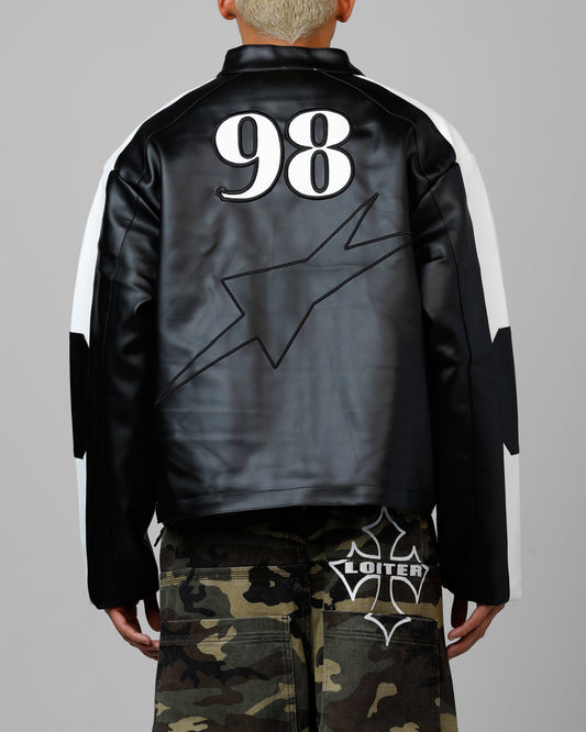 Loiter Engine Vegan Leather Jacket Black