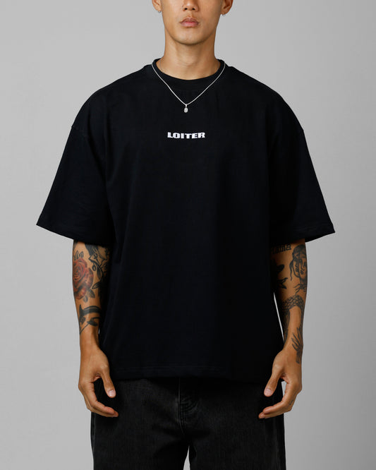 Loiter Script Boxy T-Shirt Black - image 2