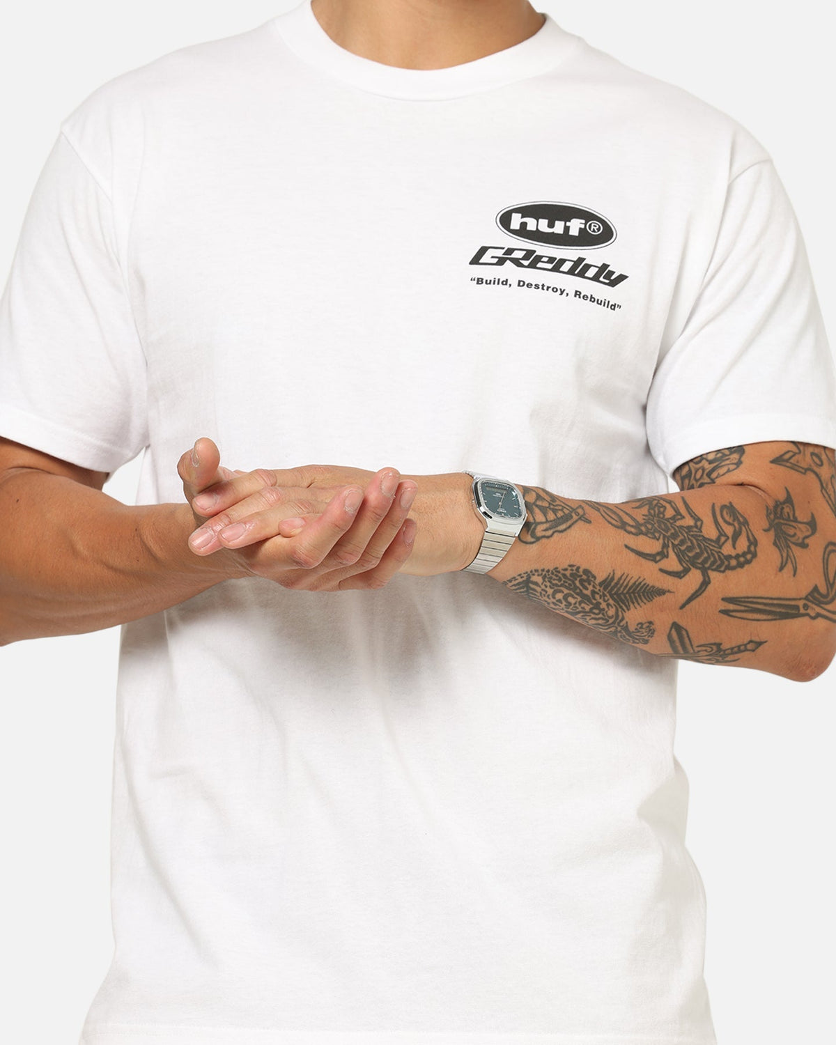 Huf X Greddy Parts T-Shirt White - image 8
