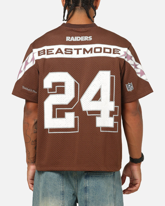 Mitchell & Ness Las Vegas Raiders Beastmode Boxy Mesh T-Shirt Chocolate Brown