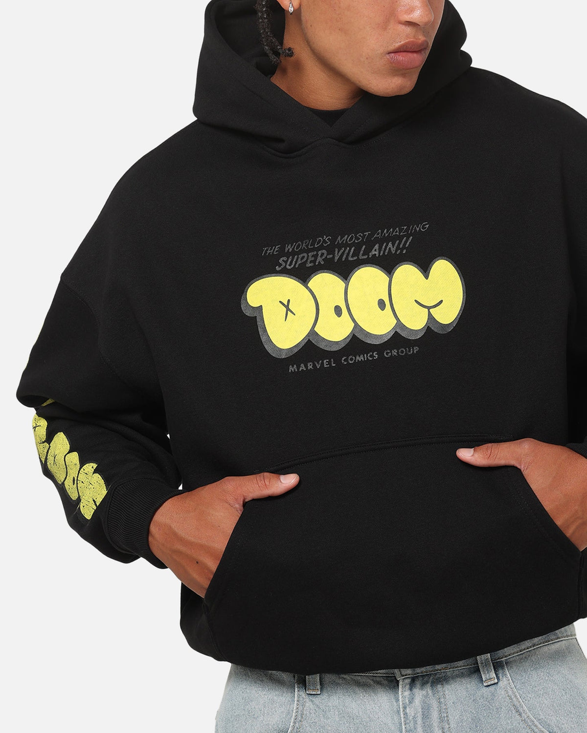 73Studio Marvel Fantastic Four Doctor Doom Villain Hoodie Black