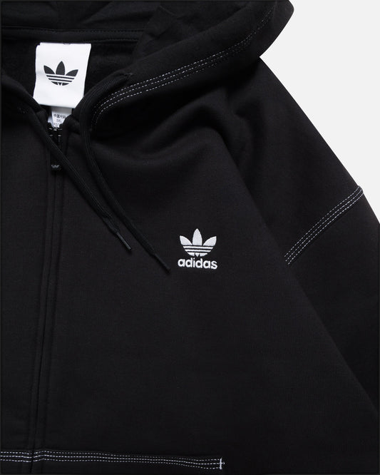 Adidas Essentials Trefoil Full Zip Hoodie Black