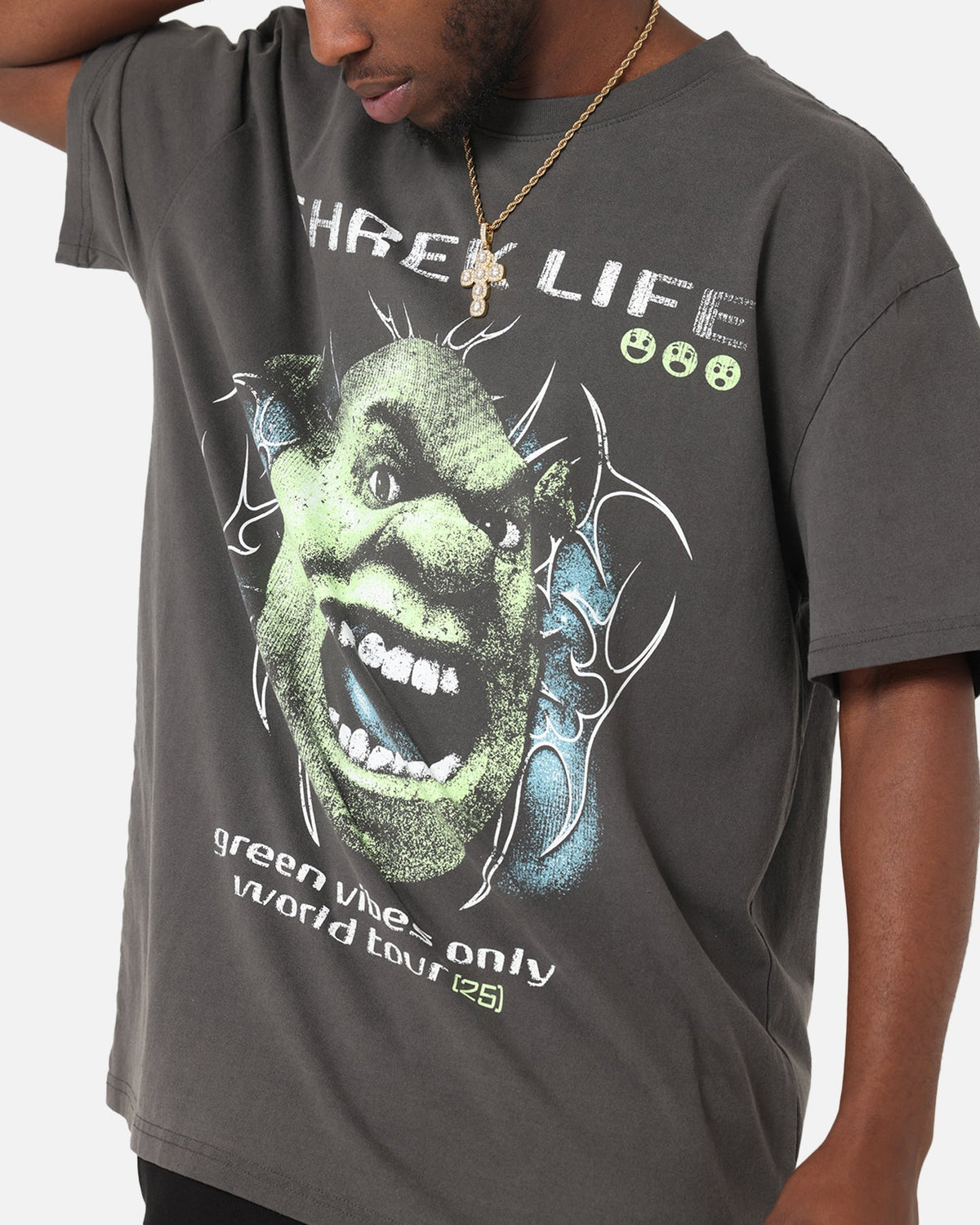 73Studio X Shrek Rave Heavy T-Shirt Black Wash - image 8