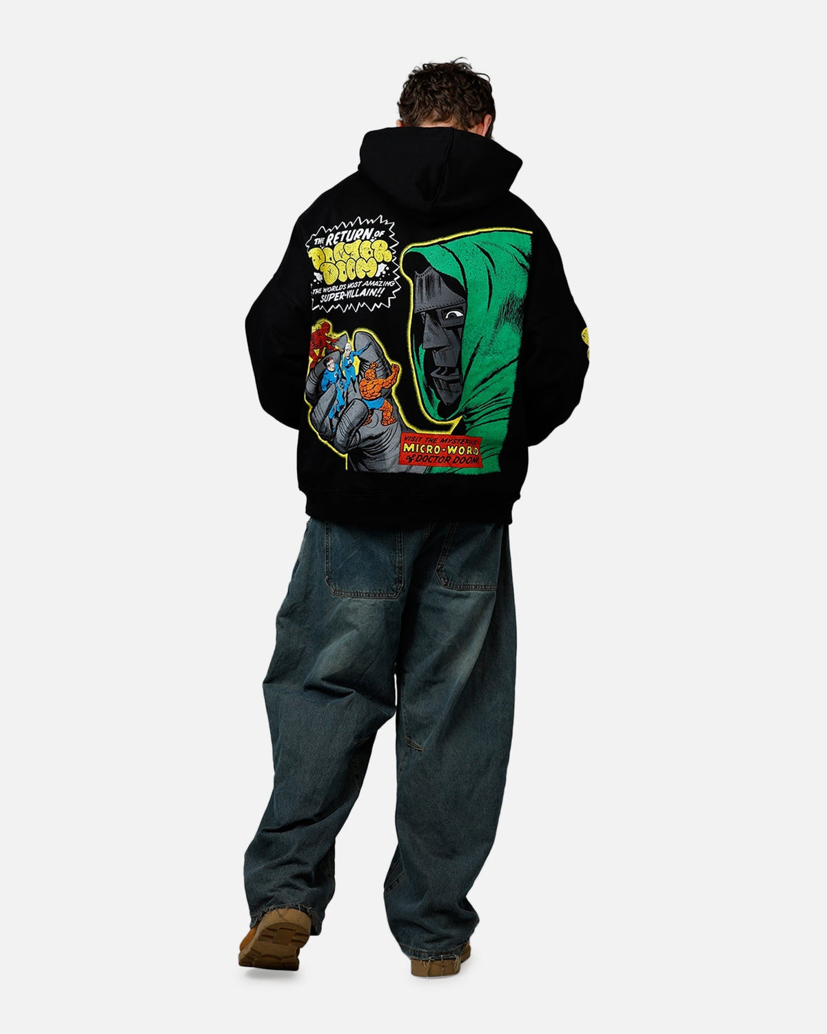 American Thrift Marvel Fantastic Four Doctor Doom Villain Premium Hoodie Black