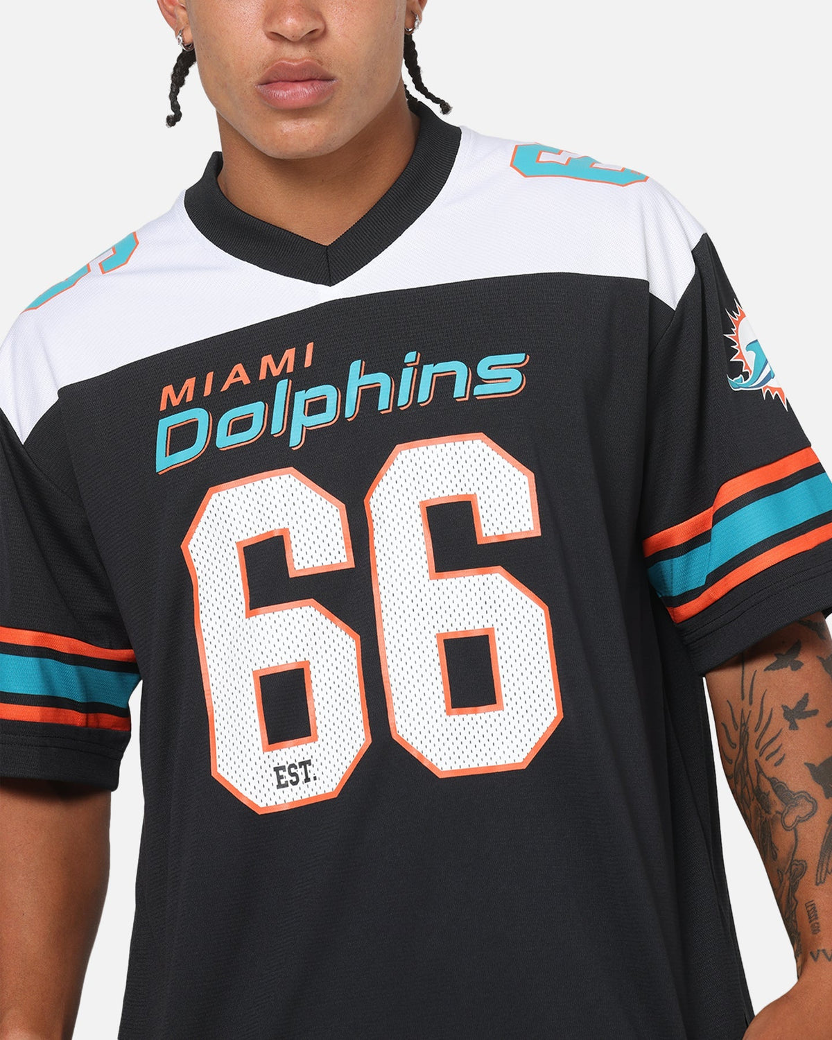 Majestic Athletic Miami Dolphins Glenver Mesh Oversized T-Shirt Black - image 6