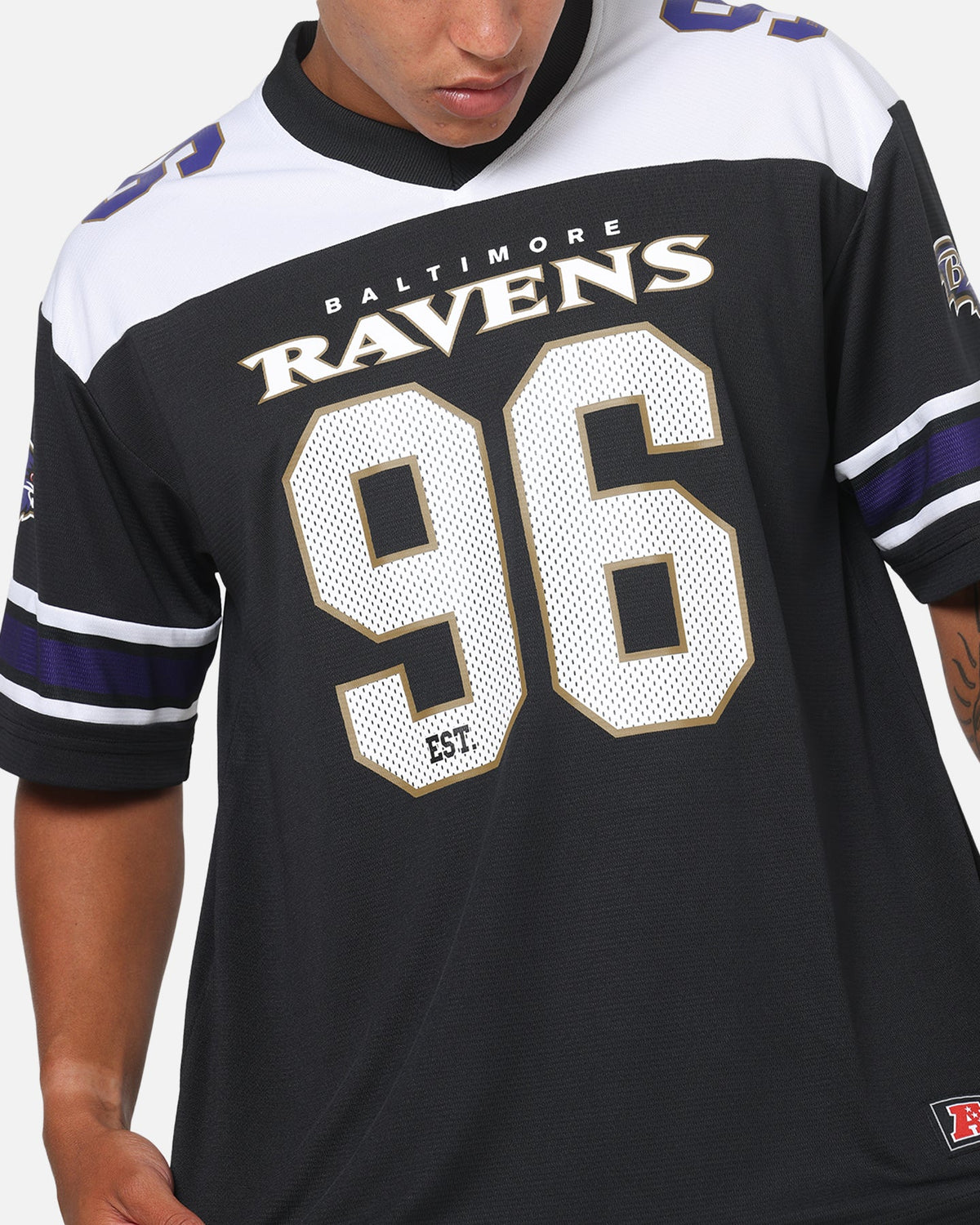 Majestic Athletic Baltimore Ravens Glenver Mesh Oversized T-Shirt Black - image 6