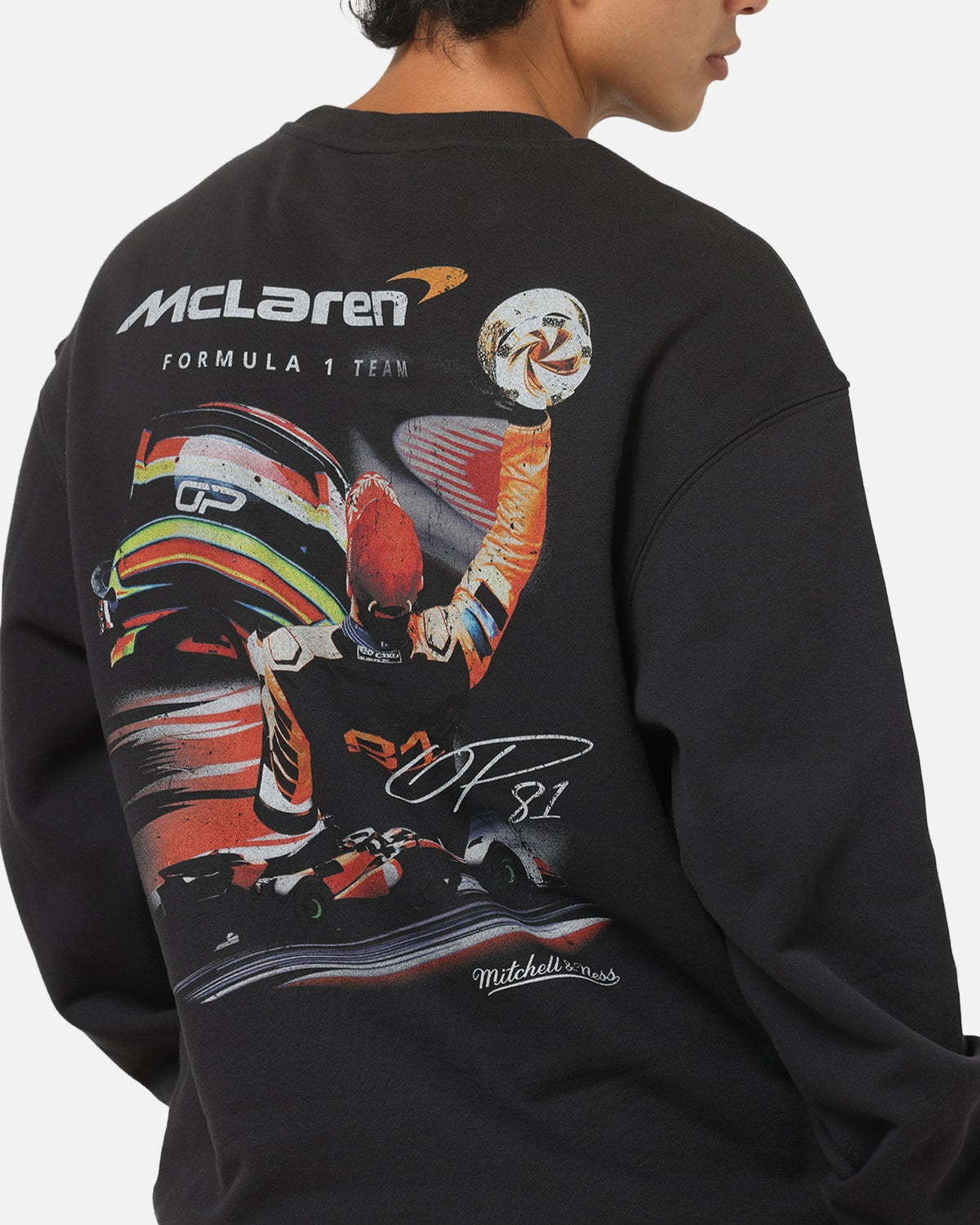 Mitchell & Ness X Mclaren Oscar Piastri Signature Crewneck Washed Black - image 7