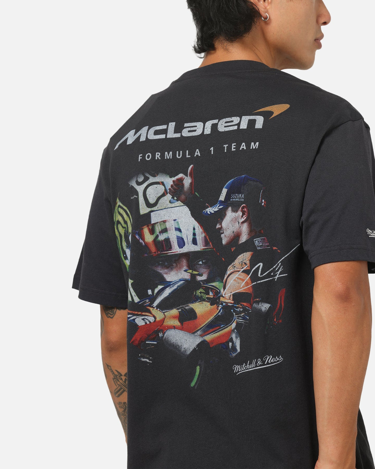 Mitchell & Ness X Mclaren Lando Norris Signature T-Shirt Washed Black - image 8