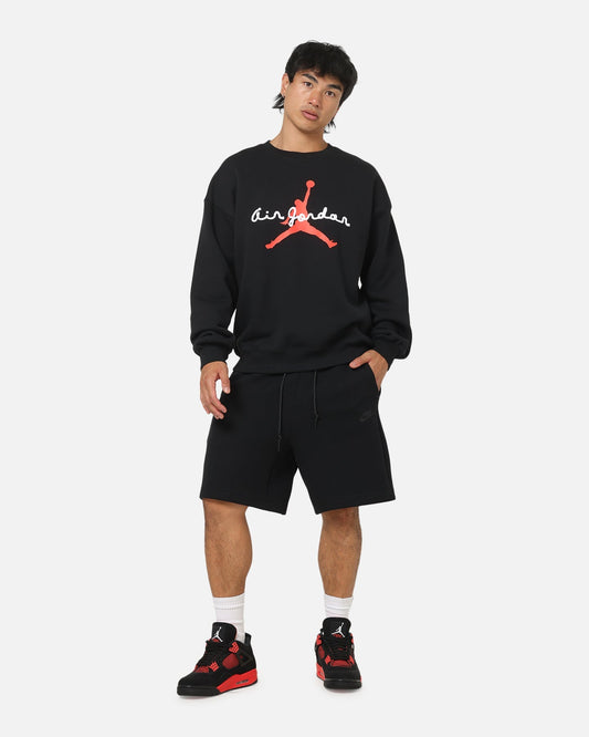 Jordan Brooklyn AJ6 Fleece Crewneck Black/Infrared - image 2