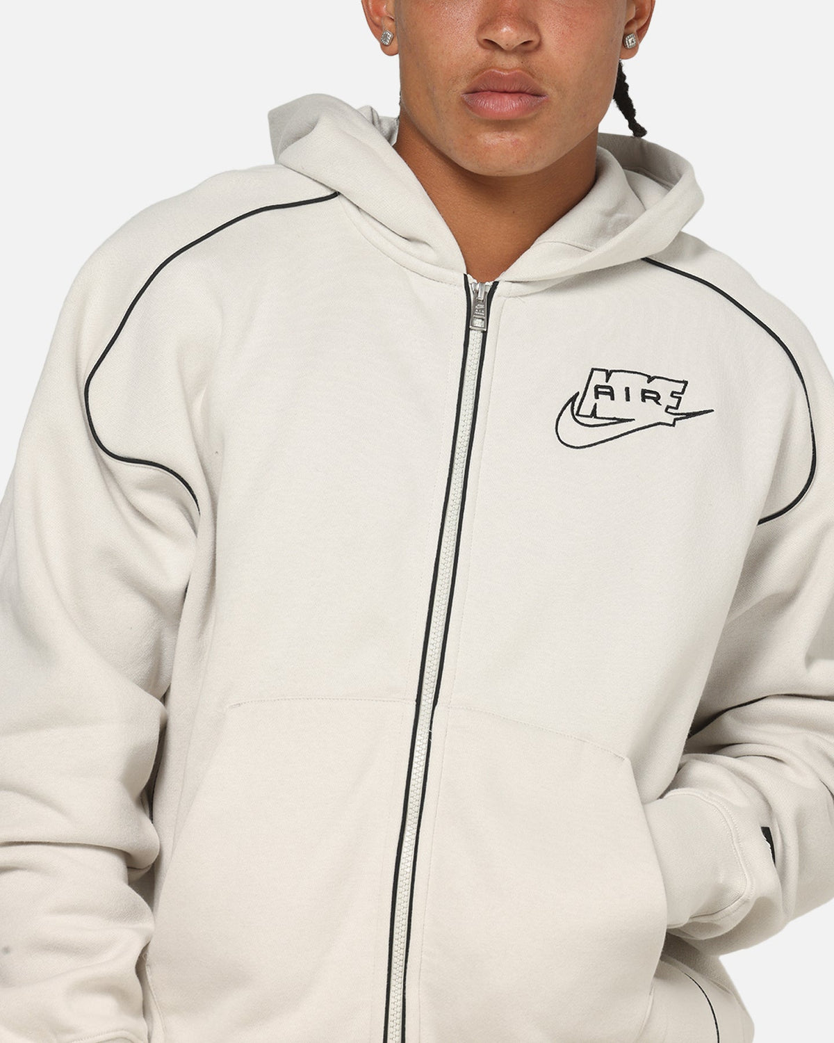 Nike Air Full-Zip Fleece Hoodie Light Bone/Black