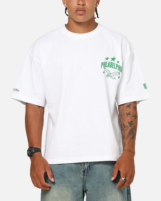 Mitchell & Ness Philadelphia Eagles Stars & Text Boxy T-Shirt White
