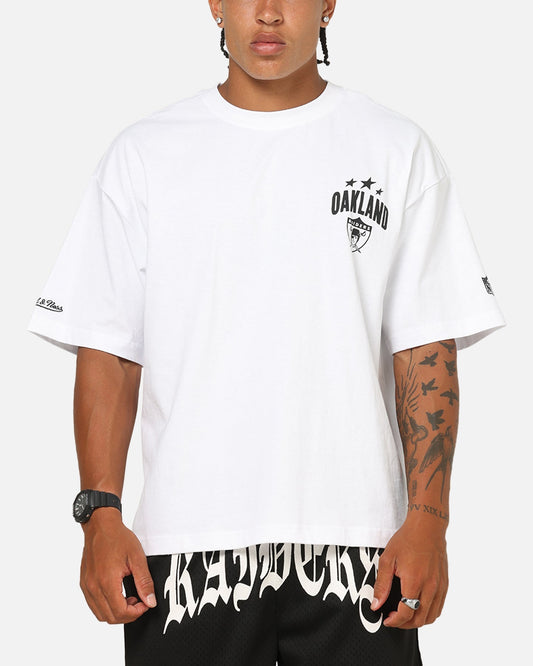 Mitchell & Ness Las Vegas Raiders Stars & Text Boxy T-Shirt White