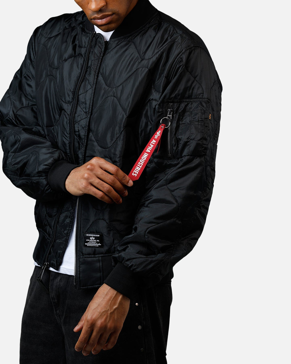 Alpha Industries L-2B Quilted Flight Jacket Black - image 6