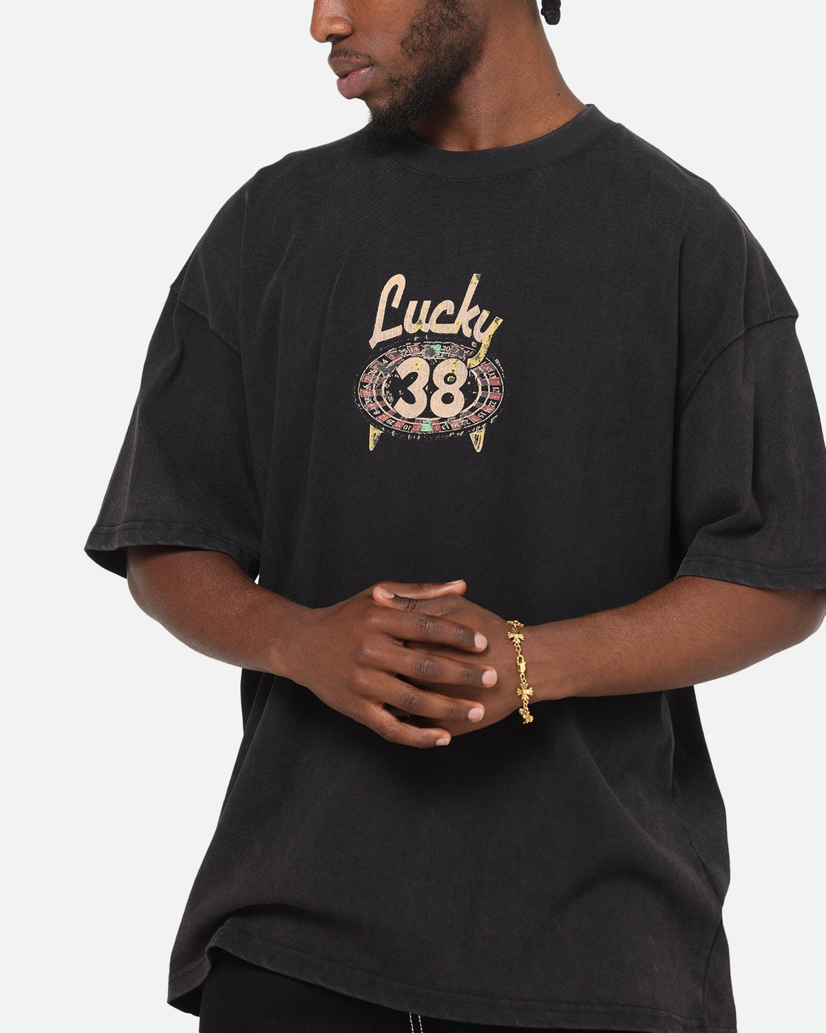 73Studio X Fallout: New Vegas Lucky 38 T-Shirt Black Acidwash - image 8