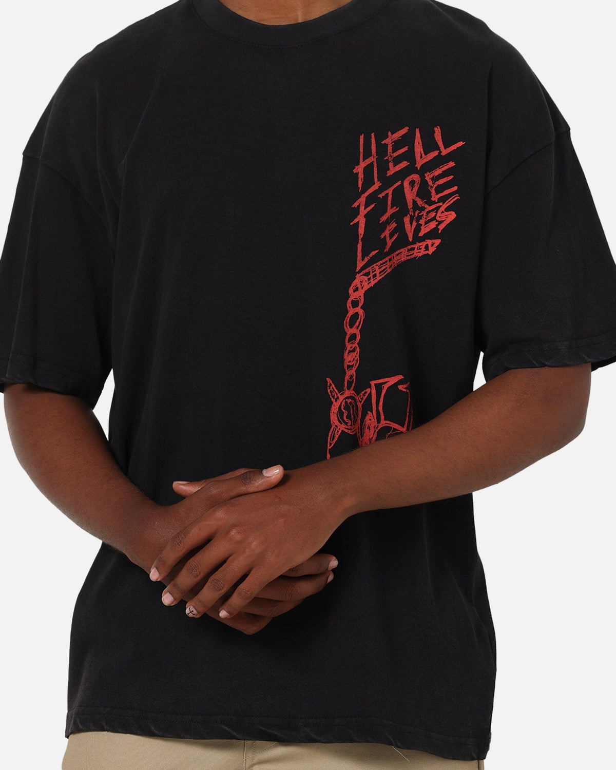 73Studio X Stranger Things Hellfire Lives T-Shirt Black Acidwash - image 8