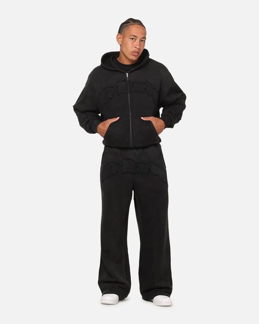 Ed Hardy Fray Zip Hoodie Black
