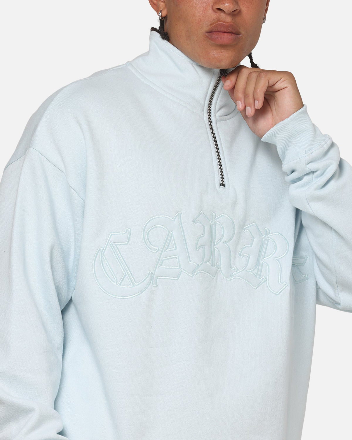 Carre Gridlock 1/4 Zip Crewneck Light Blue - image 6