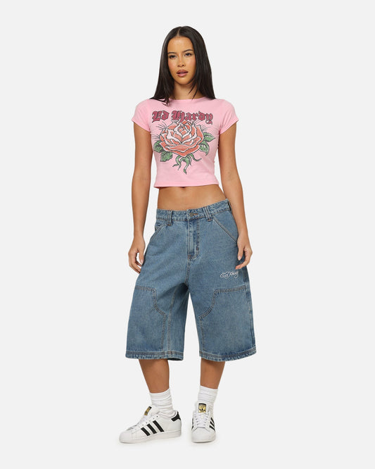 Ed Hardy Women's Wild Rose Baby T-Shirt Pink - image 2