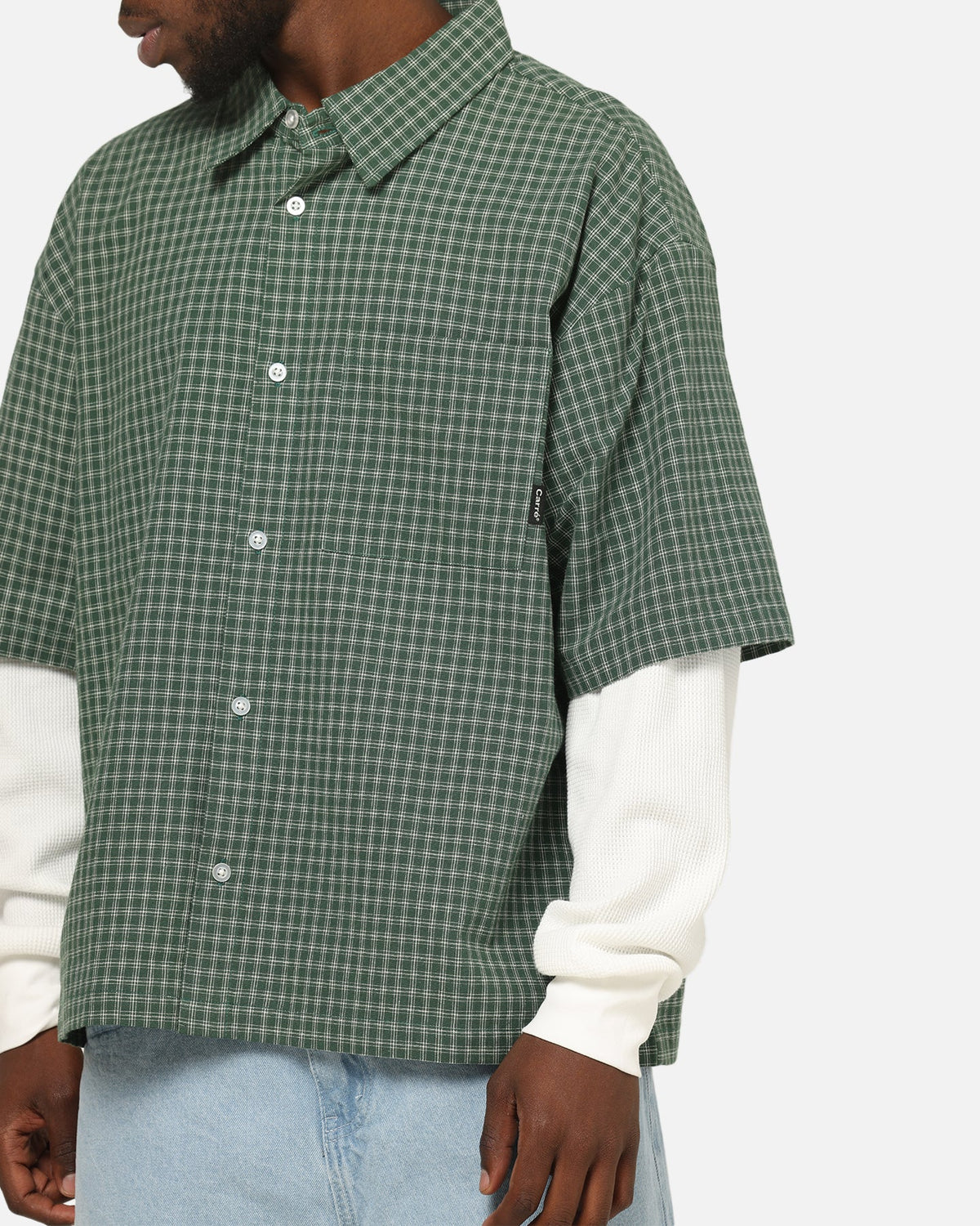 Carre Archive Layered Shirt Green Plaid