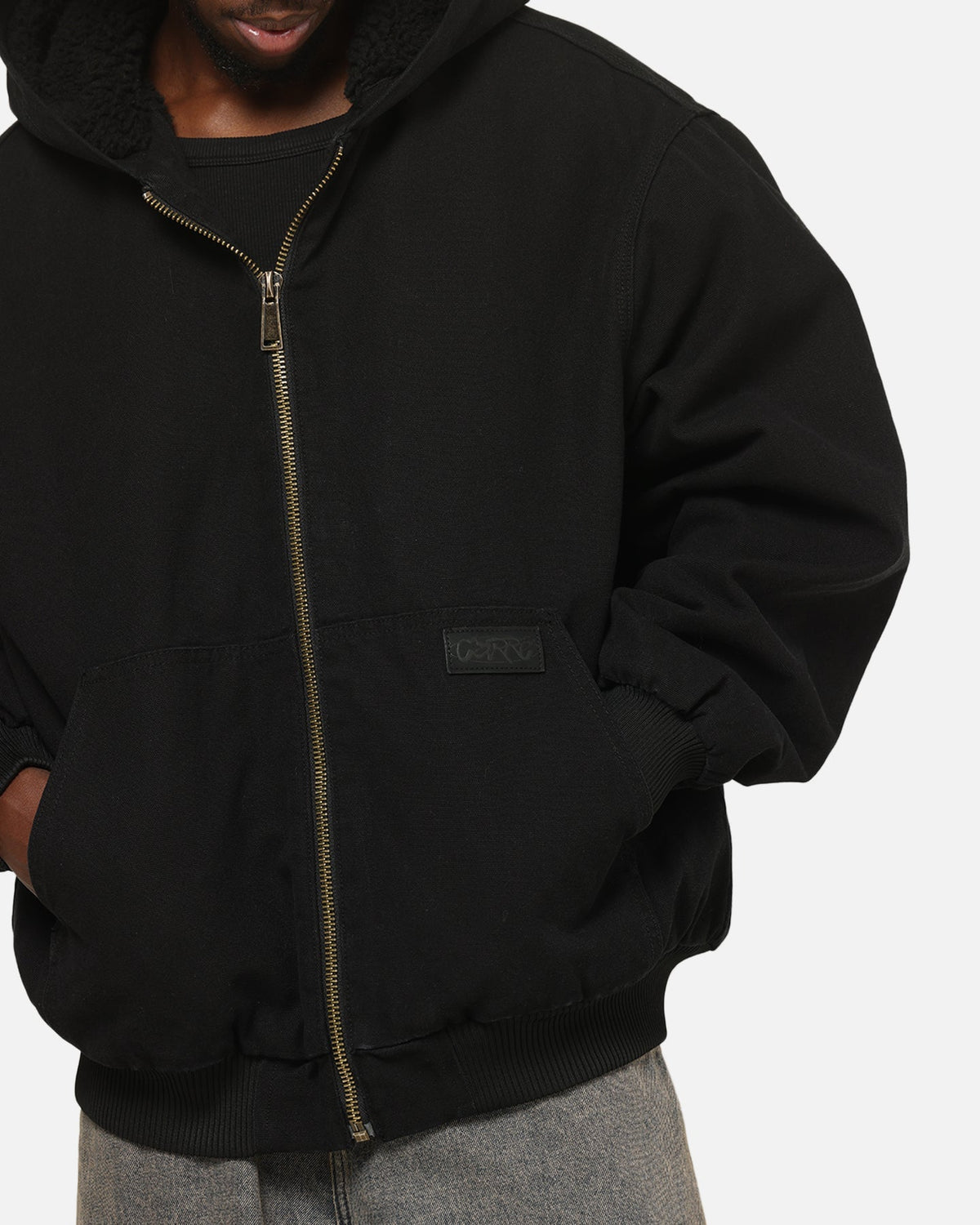 Carre Sherpa Lined Zip Hoodie Black - image 6