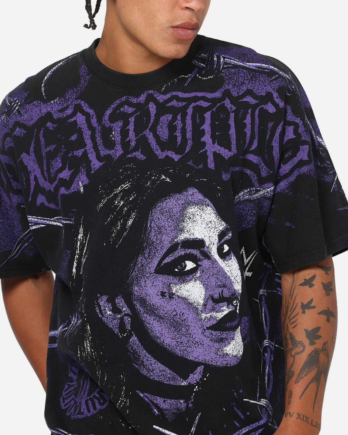73Studio X WWE Rhea Ripley All Over Print T-Shirt Black Wash - image 8