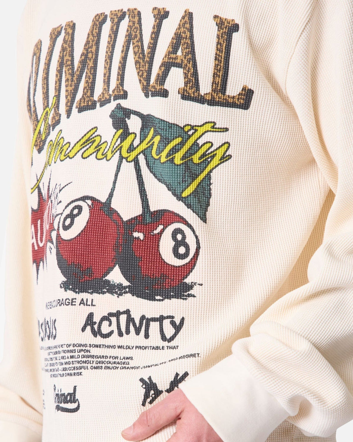 MNML Criminal Long Sleeve Thermal Shirt White - image 6