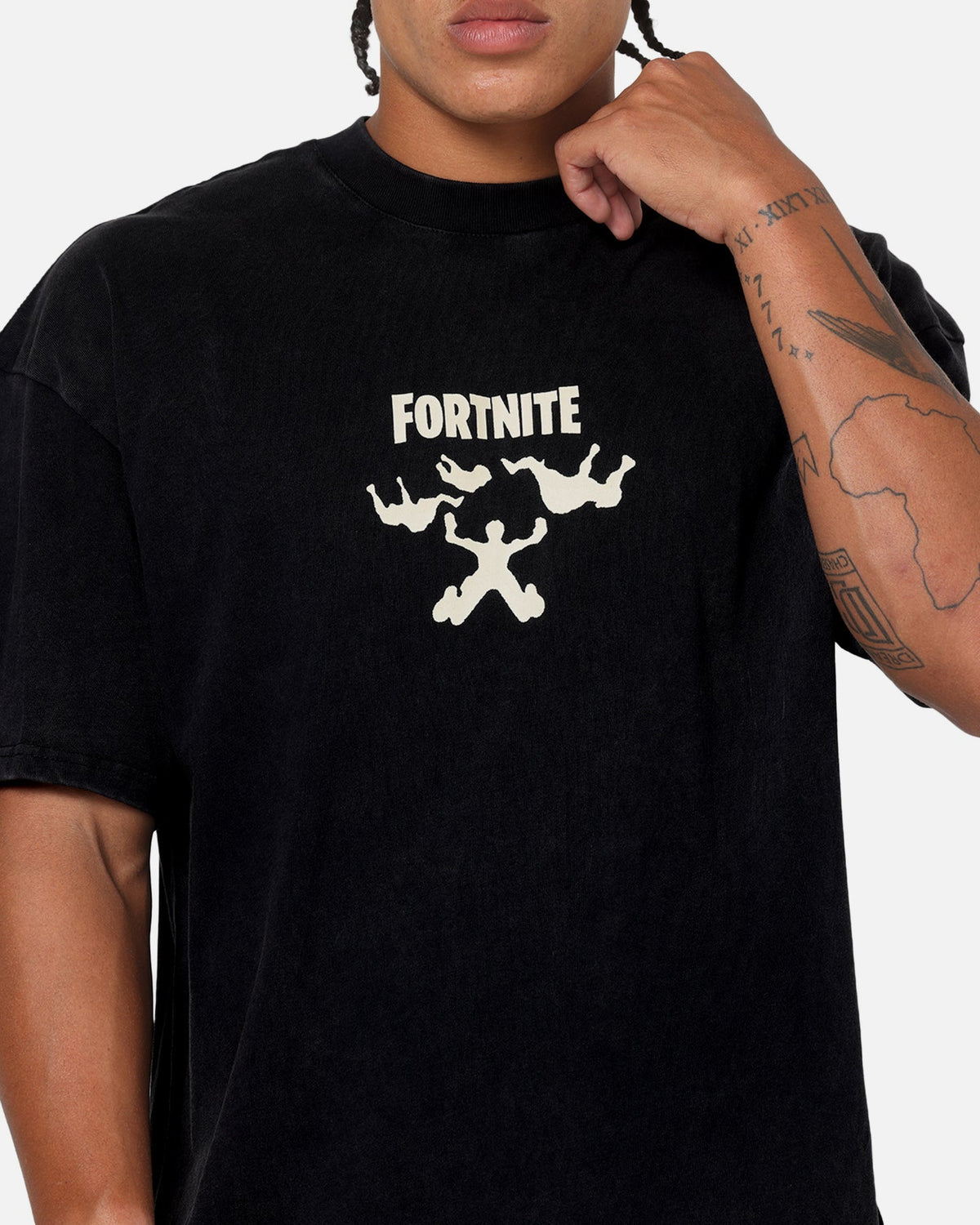 73Studio X Fortnite Where We Droppin T-Shirt Black Acidwash - image 8
