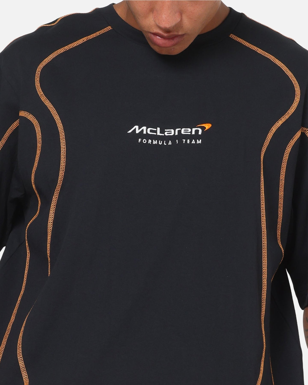 Mitchell & Ness X Mclaren Panel T-Shirt Black/Papaya - image 6