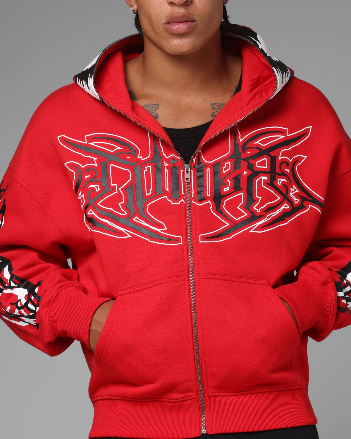 Loiter Marvel Spider-Man Carnage Zip Hoodie Red - image 9