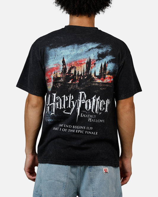 73Studio X Harry Potter '10 Deathly Hallows Vintage T-Shirt Black Acidwash - image 2
