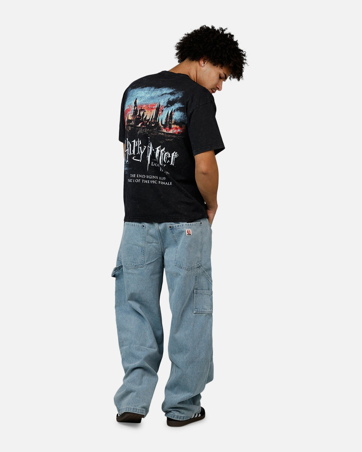 73Studio X Harry Potter '10 Deathly Hallows Vintage T-Shirt Black Acidwash - image 6