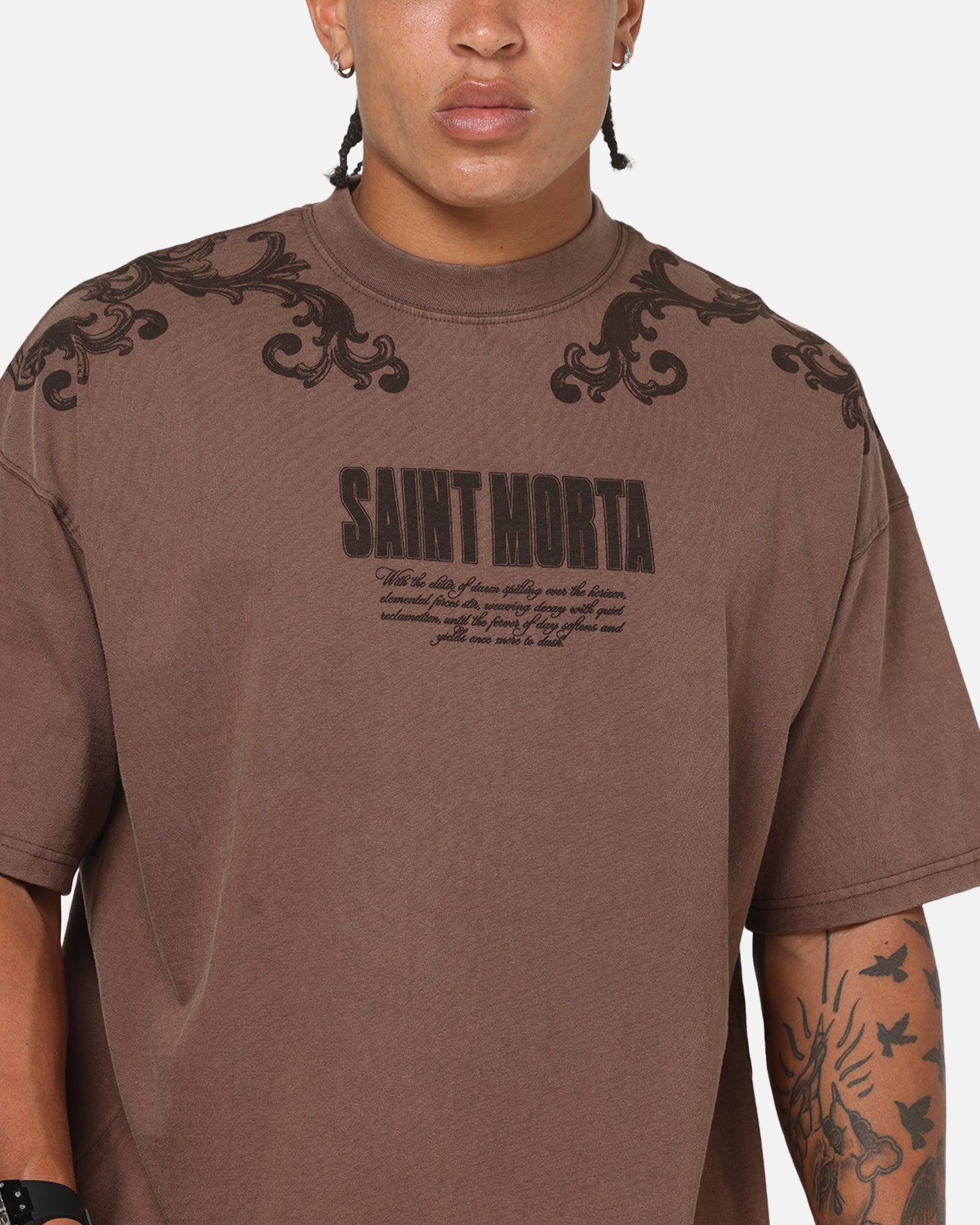 Saint Morta Baroque Boxy T-Shirt Pigment Washed