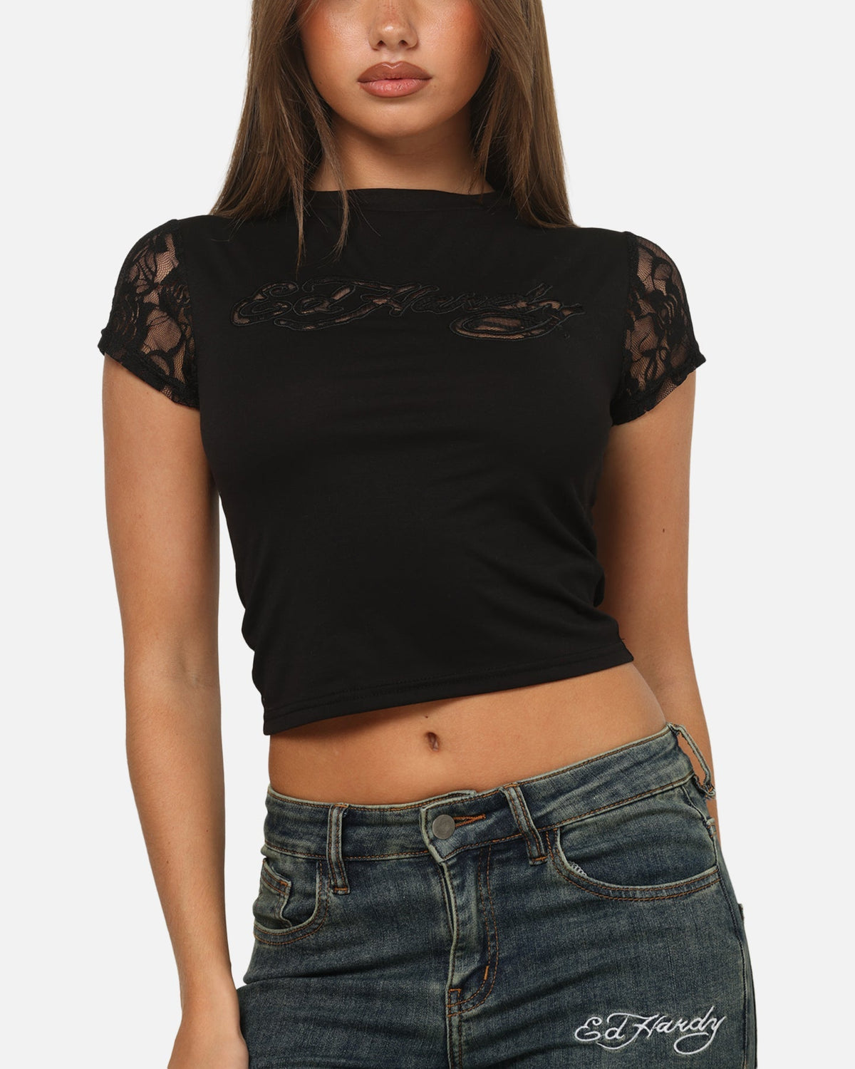 Ed Hardy Women's Veil Baby T-Shirt Black - image 6