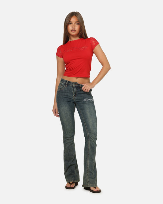 Ed Hardy Women's Veil Baby T-Shirt Red - image 2