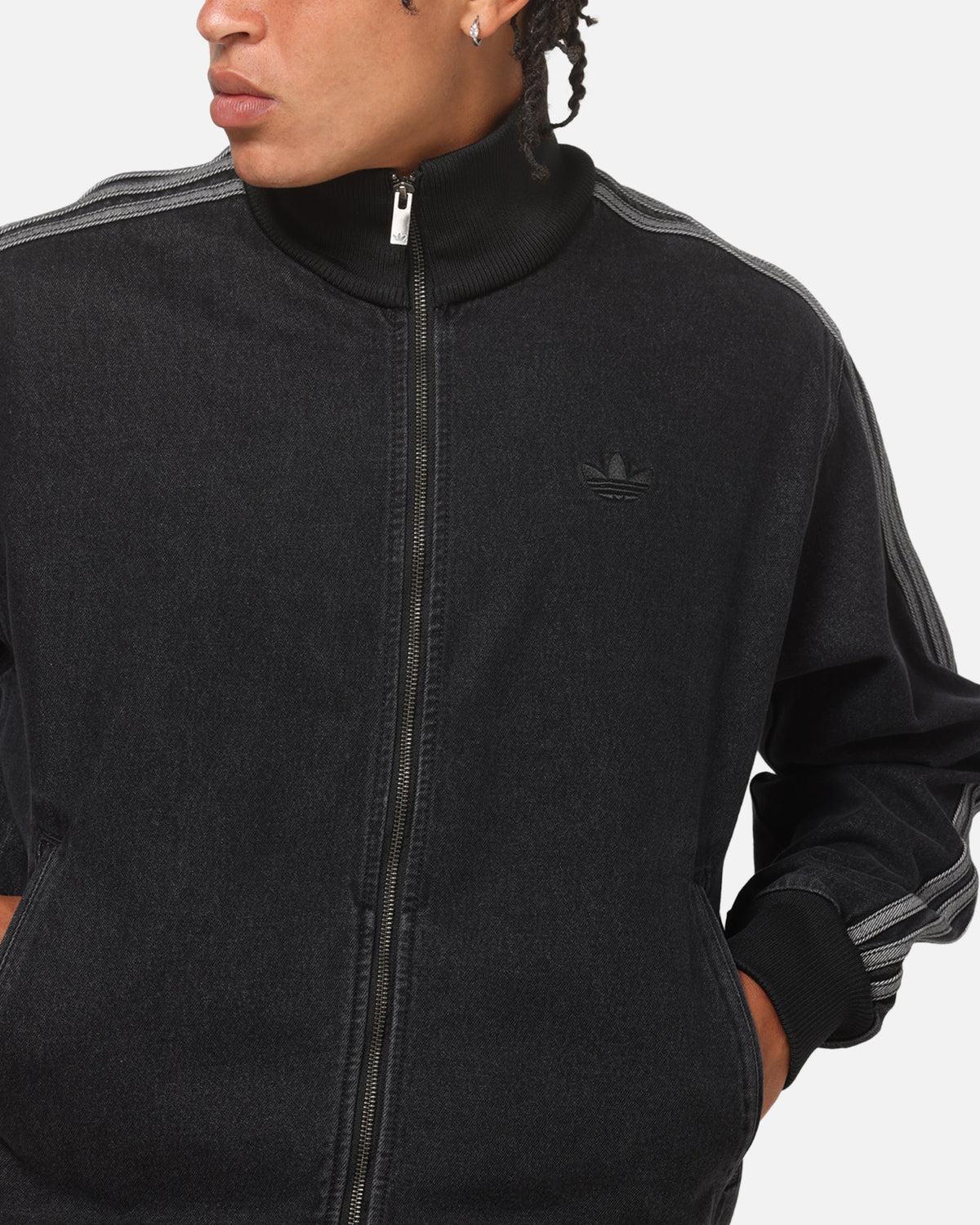 Adidas Adicolor Denim Firebird Track Top Black Denim - image 6