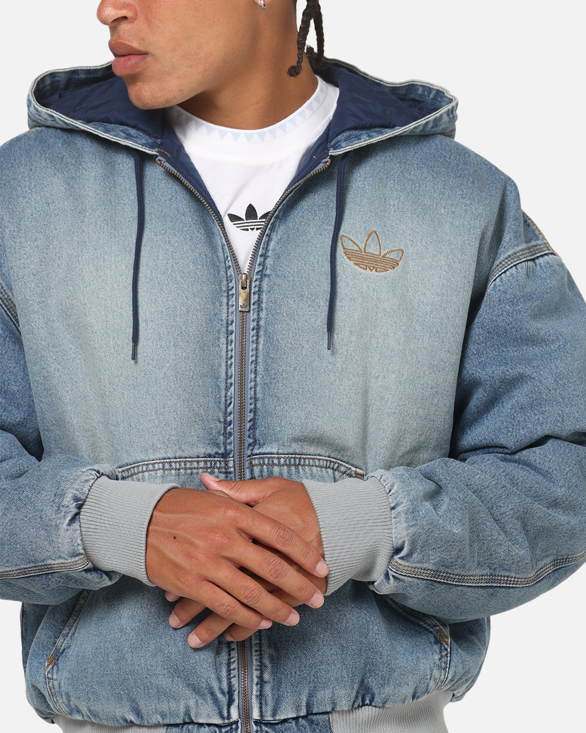 Adidas Denim Padded Jacket Indigo Denim - image 8