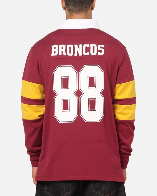 Bleacher Athletic Brisbane Broncos NRL Legacy Rugby Polo Shirt Maroon