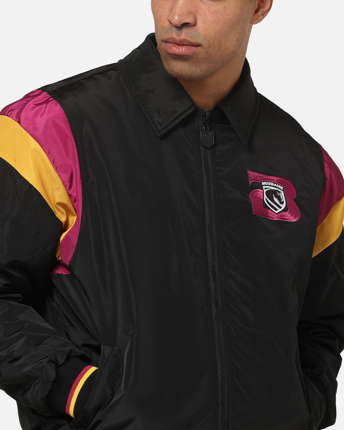 Bleacher Athletic Brisbane Broncos NRL Legacy Baseball Jacket Black